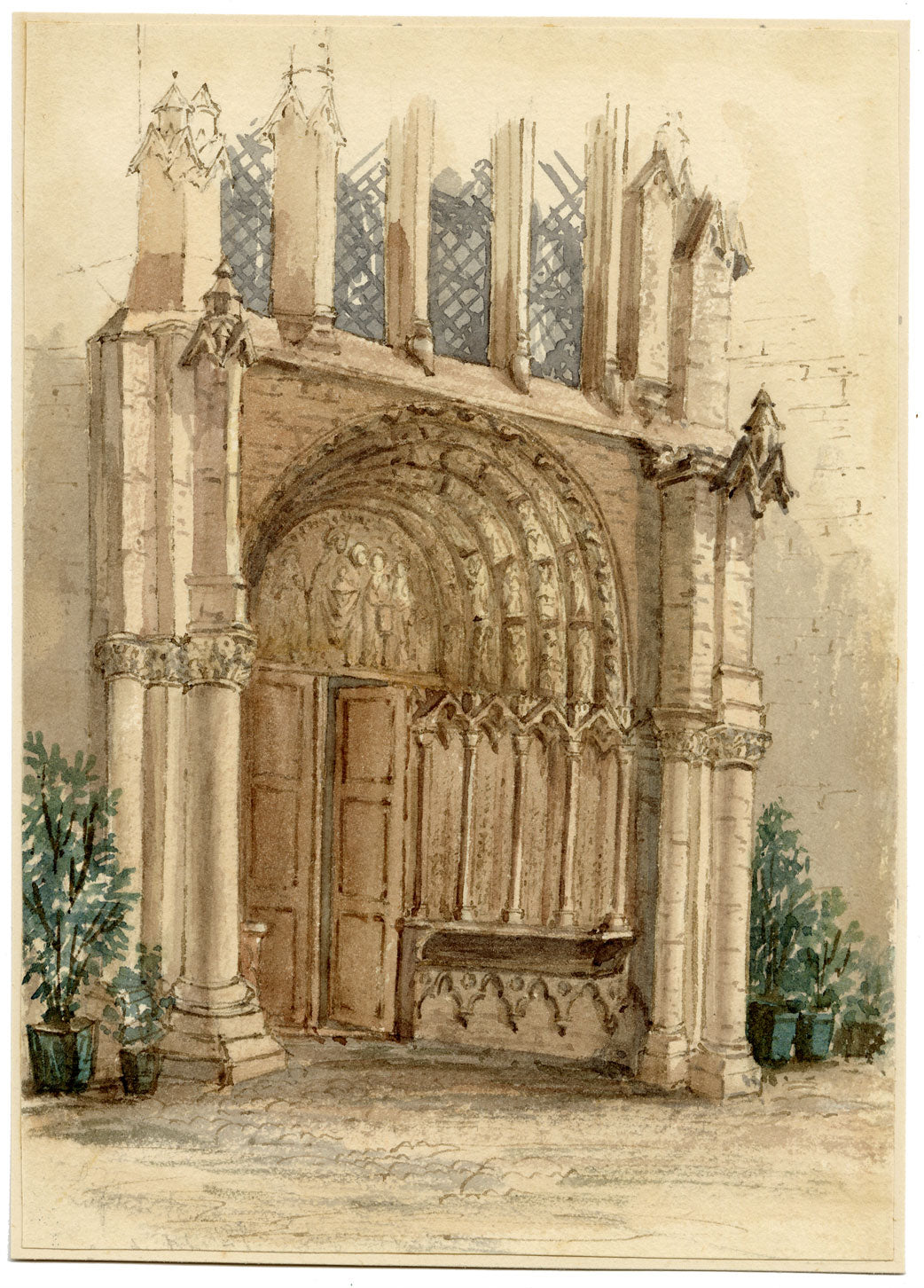 Liebfrauenkirche, Trier, Germany – c.1874 watercolour painting