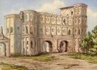 Porta Nigra Roman Gate, Trier, Germany – c.1874 watercolour painting