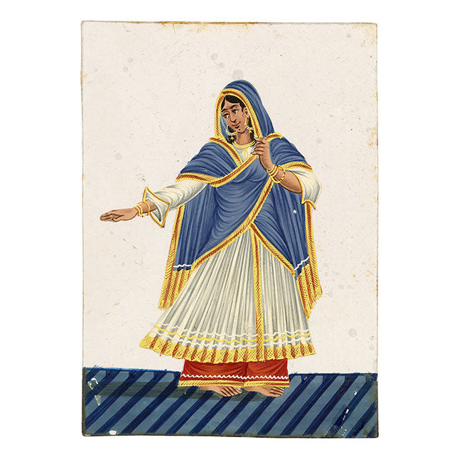 Indian Company School Mica Paintings – Set of 8 Musicians & Nautch Dancing Women, Early 19th-century