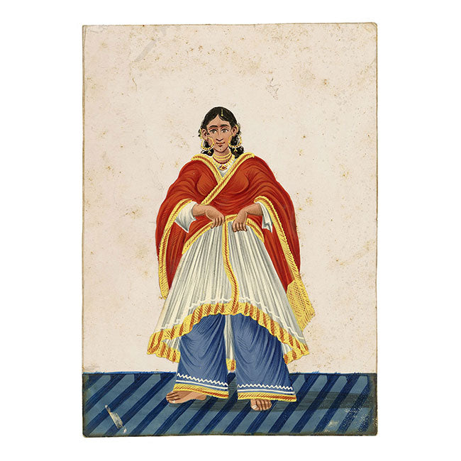 Indian Company School Mica Paintings – Set of 8 Musicians & Nautch Dancing Women, Early 19th-century