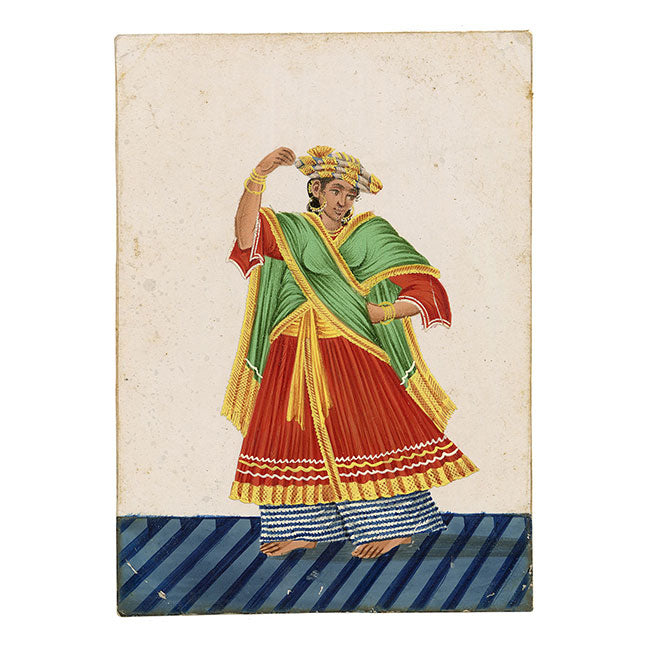 Indian Company School Mica Paintings – Set of 8 Musicians & Nautch Dancing Women, Early 19th-century