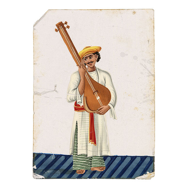 Indian Company School Mica Paintings – Set of 8 Musicians & Nautch Dancing Women, Early 19th-century