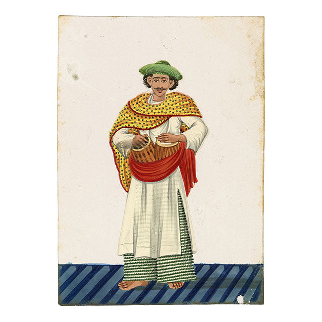 Indian Company School Mica Paintings – Set of 8 Musicians & Nautch Dancing Women, Early 19th-century