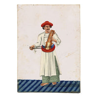 Indian Company School Mica Paintings – Set of 8 Musicians & Nautch Dancing Women, Early 19th-century