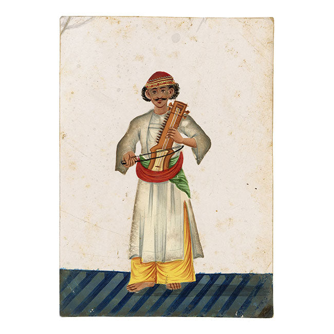 Indian Company School Mica Paintings – Set of 8 Musicians & Nautch Dancing Women, Early 19th-century