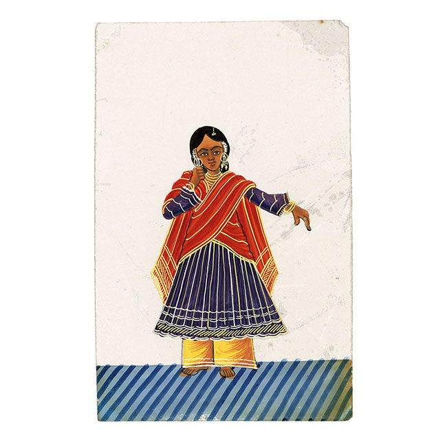 Indian Company School Mica Paintings – Set of 24 Nautch Dancing Girls & Musicians, 19th-century