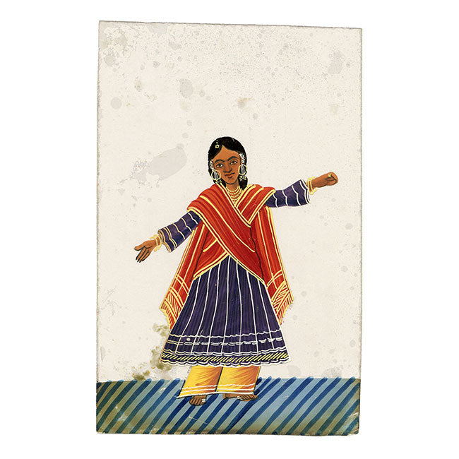 Indian Company School Mica Paintings – Set of 24 Nautch Dancing Girls & Musicians, 19th-century