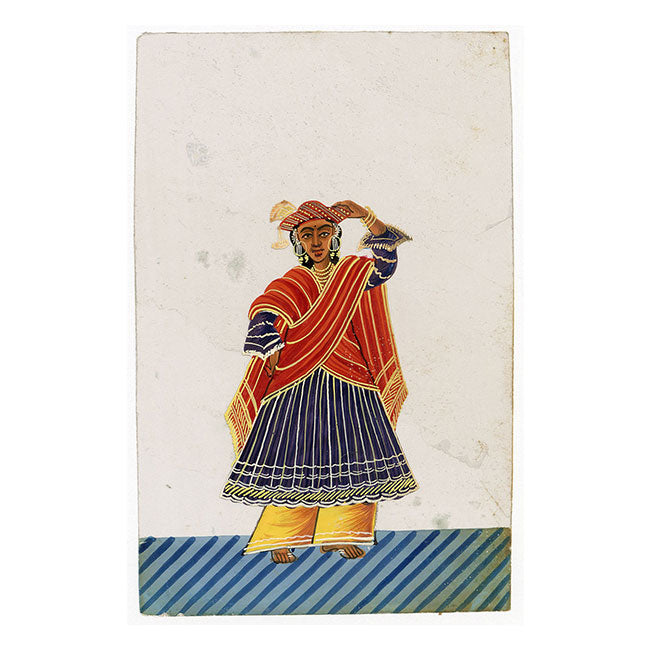 Indian Company School Mica Paintings – Set of 24 Nautch Dancing Girls & Musicians, 19th-century