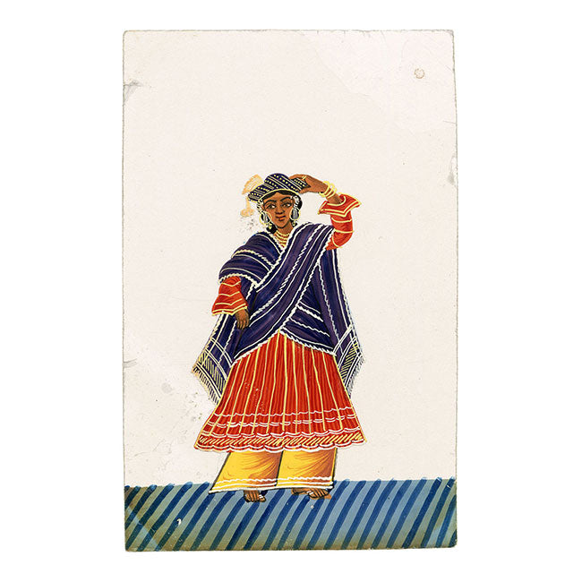 Indian Company School Mica Paintings – Set of 24 Nautch Dancing Girls & Musicians, 19th-century