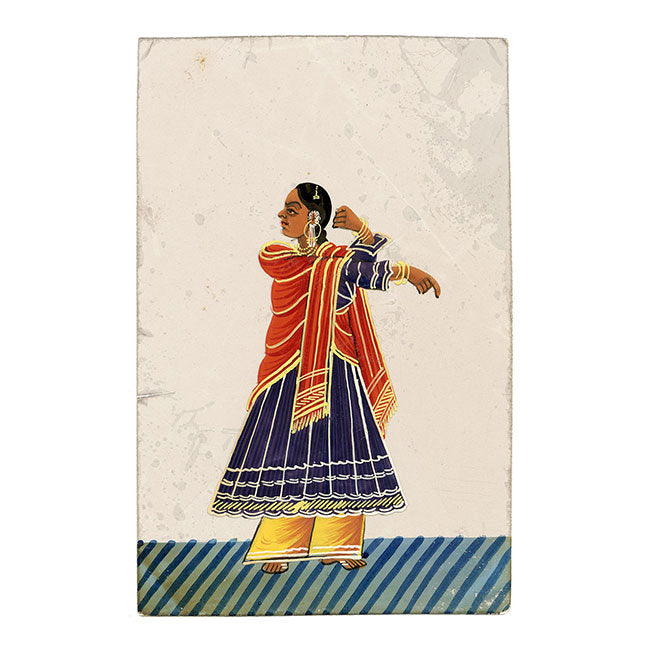 Indian Company School Mica Paintings – Set of 24 Nautch Dancing Girls & Musicians, 19th-century