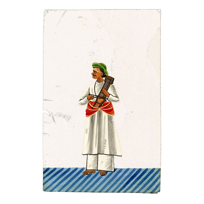 Indian Company School Mica Paintings – Set of 24 Nautch Dancing Girls & Musicians, 19th-century