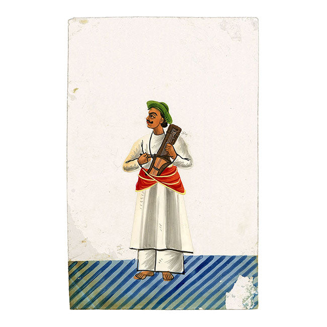 Indian Company School Mica Paintings – Set of 24 Nautch Dancing Girls & Musicians, 19th-century