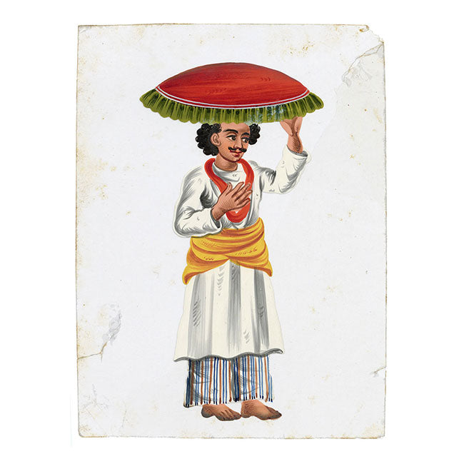Indian Company School Mica Paintings – Set of 8 Street Sellers & Trades, 19th-century