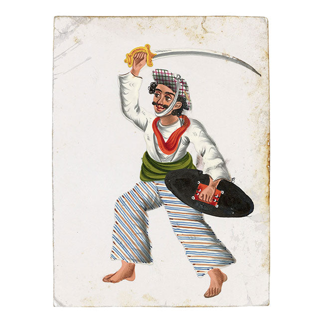 Indian Company School Mica Paintings – Set of 8 Street Sellers & Trades, 19th-century