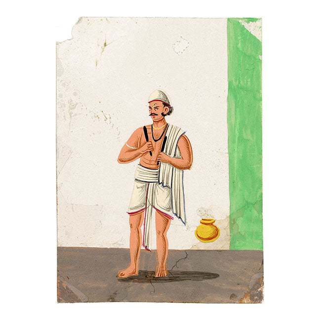 Indian Company School Mica Paintings – Set of 23 Trades, Occupations & Ascetics, 19th-century