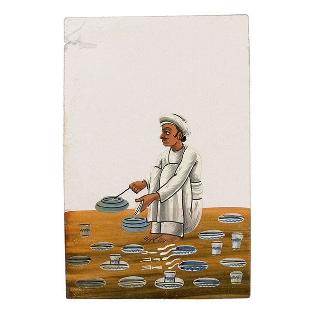 Indian Company School Mica Paintings – Set of 16 Trades & Occupations, 19th-century
