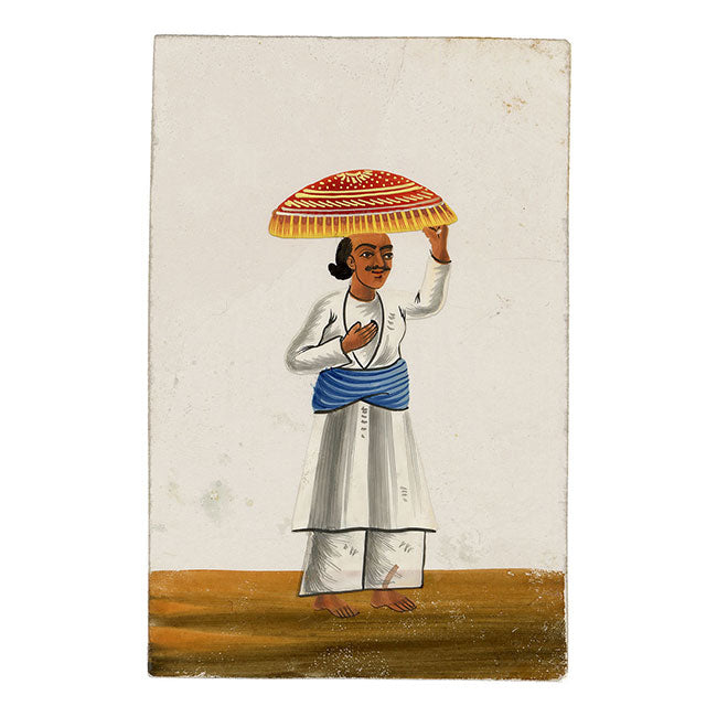 Indian Company School Mica Paintings – Set of 16 Trades & Occupations, 19th-century