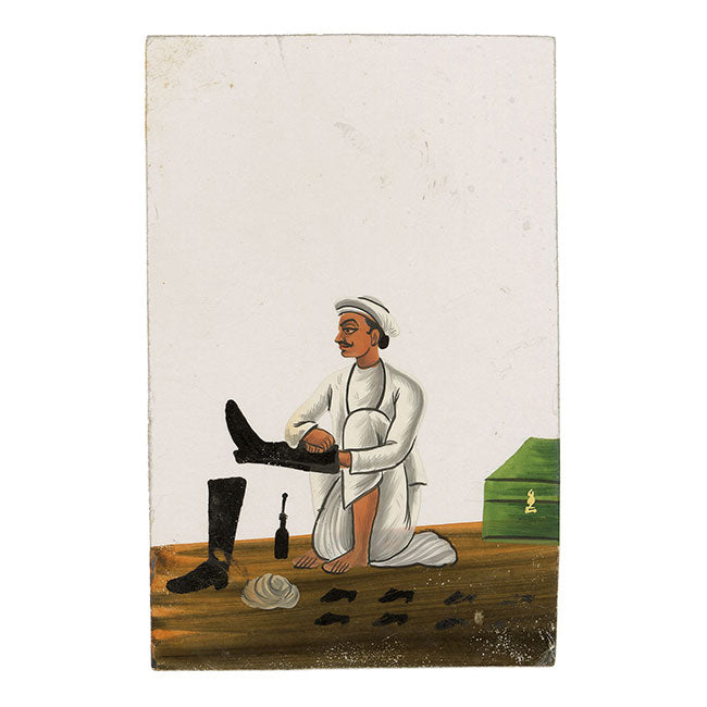 Indian Company School Mica Paintings – Set of 16 Trades & Occupations, 19th-century