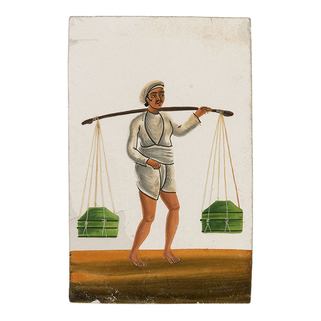 Indian Company School Mica Paintings – Set of 16 Trades & Occupations, 19th-century