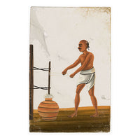 Indian Company School Mica Paintings – Set of 16 Trades & Occupations, 19th-century