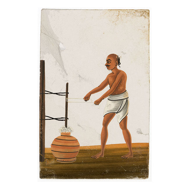 Indian Company School Mica Paintings – Set of 16 Trades & Occupations, 19th-century