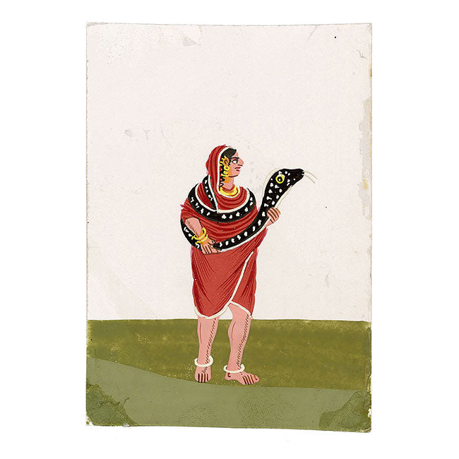 Indian Company School Mica Paintings – Set of 14 Wandering Ascetics, 19th-century