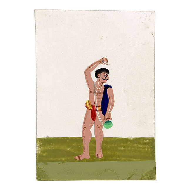 Indian Company School Mica Paintings – Set of 14 Wandering Ascetics, 19th-century