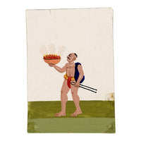 Indian Company School Mica Paintings – Set of 14 Wandering Ascetics, 19th-century