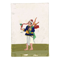 Indian Company School Mica Paintings – Set of 14 Wandering Ascetics, 19th-century