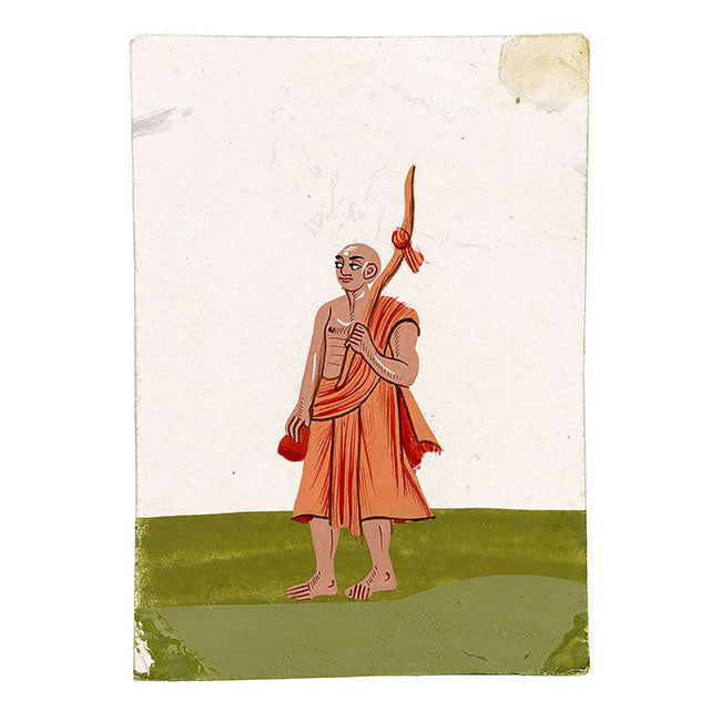 Indian Company School Mica Paintings – Set of 14 Wandering Ascetics, 19th-century