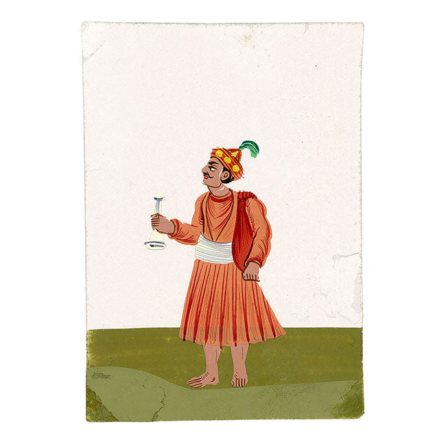 Indian Company School Mica Paintings – Set of 14 Wandering Ascetics, 19th-century