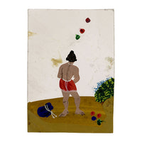 Indian Company School Mica Paintings – Set of 8 Street Performers, Musicians & Ascetics, 19th-century