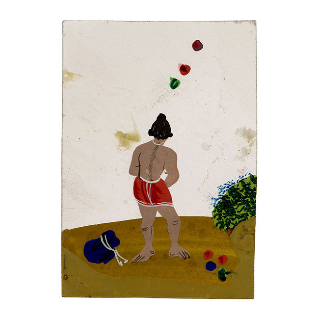 Indian Company School Mica Paintings – Set of 8 Street Performers, Musicians & Ascetics, 19th-century