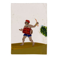 Indian Company School Mica Paintings – Set of 8 Street Performers, Musicians & Ascetics, 19th-century