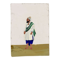 Indian Company School Mica Paintings – Set of 8 Street Performers, Musicians & Ascetics, 19th-century