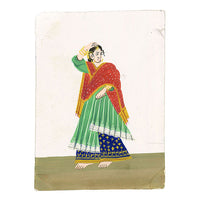 Indian Company School Mica Paintings – Set of 18 Musicians & Dancing Girls, 19th-century
