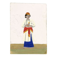 Indian Company School Mica Paintings – Set of 18 Musicians & Dancing Girls, 19th-century