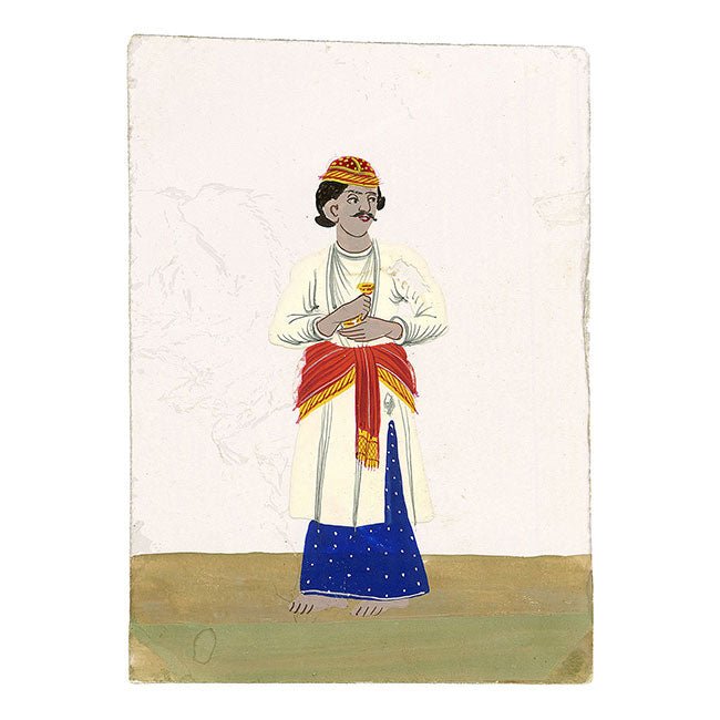 Indian Company School Mica Paintings – Set of 18 Musicians & Dancing Girls, 19th-century