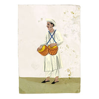 Indian Company School Mica Paintings – Set of 18 Musicians & Dancing Girls, 19th-century