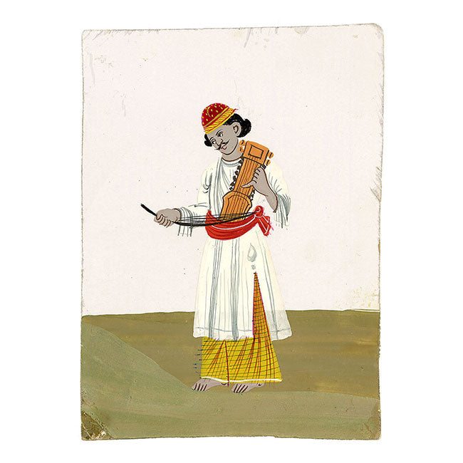 Indian Company School Mica Paintings – Set of 18 Musicians & Dancing Girls, 19th-century