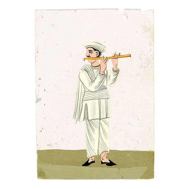 Indian Company School Mica Paintings – Set of 18 Musicians & Dancing Girls, 19th-century