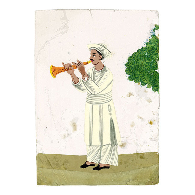 Indian Company School Mica Paintings – Set of 18 Musicians & Dancing Girls, 19th-century