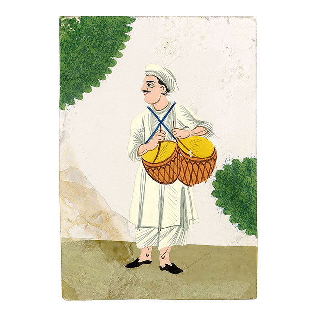 Indian Company School Mica Paintings – Set of 18 Musicians & Dancing Girls, 19th-century