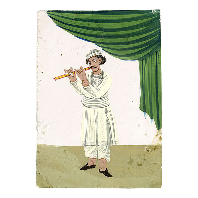 Indian Company School Mica Paintings – Set of 18 Musicians & Dancing Girls, 19th-century