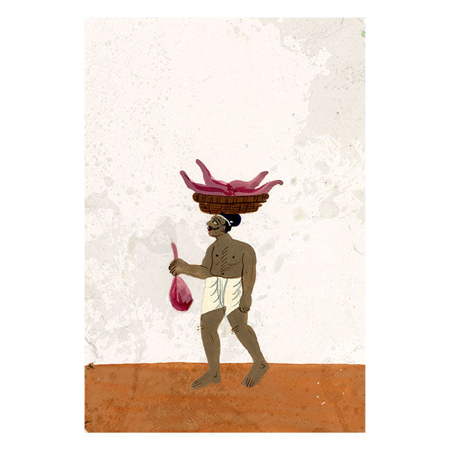 Indian Company School Mica Paintings – Set of 6 Servants & Trades, 19th-century