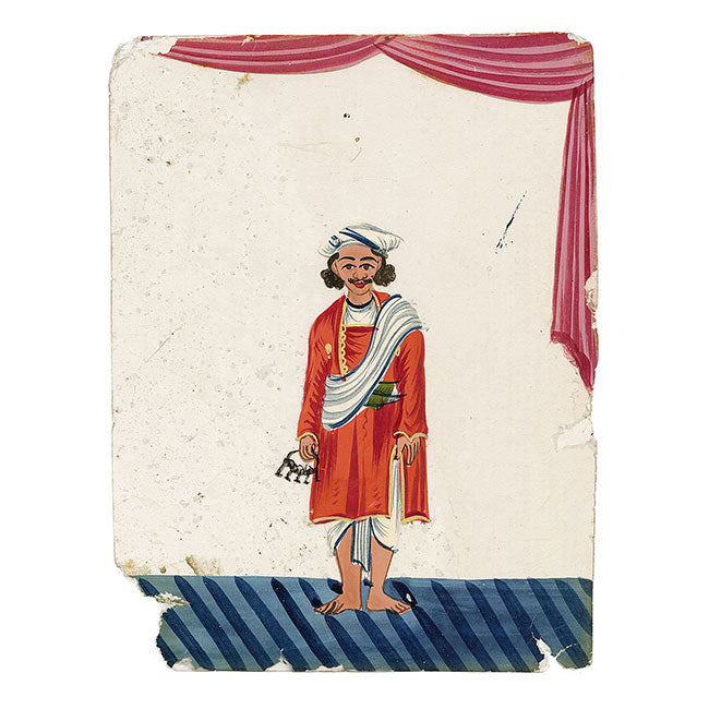 Indian Company School Mica Paintings – Set of 6 Trades & Occupations, 19th-century