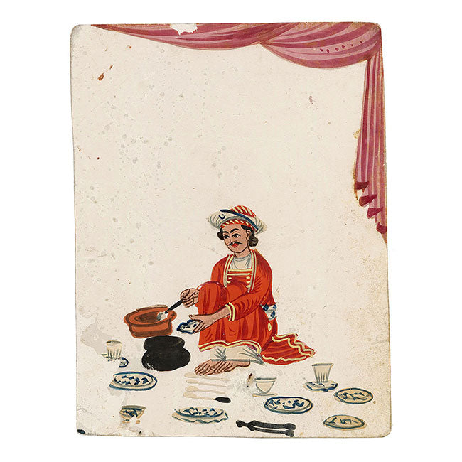 Indian Company School Mica Paintings – Set of 6 Trades & Occupations, 19th-century