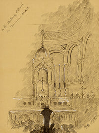 W. Pendavis, Dominican Chapel, Saint-Honoré, Paris – 1894 pen & ink drawing