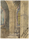 W. Pendavis, Basilica of Saint-Denis, Paris – Original 1894 watercolour painting