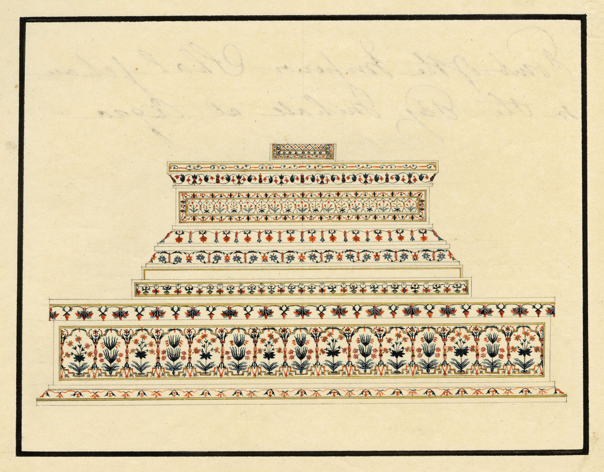 Indian Company School, Cenotaph of Shah Jahan, Taj Mahal, Agra – early 19th-century watercolour painting